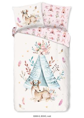 Good Morning Kinderdekbedovertrek "tipi-tenten / boho" - Multi - (140x200/220 cm) - Katoen
