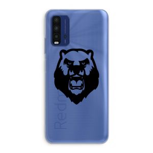 Angry Bear (black): Xiaomi Redmi 9T Transparant Hoesje