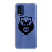 Angry Bear (black): Xiaomi Redmi 9T Transparant Hoesje