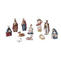 Kerststal beelden/kerstbeelden - Set 11x stuks - tot 9,5 cm - polyresin