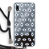 Eyes pattern: Samsung Galaxy A10 Transparant Hoesje met koord