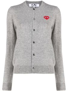 Comme Des Garçons Play cardigan en laine à logo imprimé - Gris