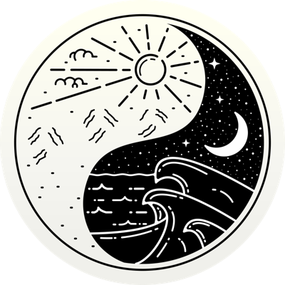Moderne vinyl tapijt Yin yang zon en maan