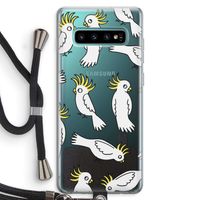 Papegaai: Samsung Galaxy S10 Plus Transparant Hoesje met koord
