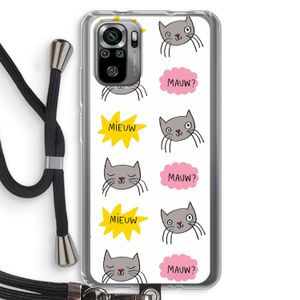 Meow: Xiaomi Redmi Note 10S Transparant Hoesje met koord