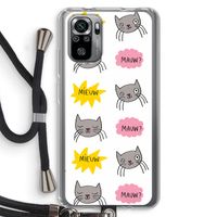 Meow: Xiaomi Redmi Note 10S Transparant Hoesje met koord