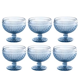 6x GreenGate Dessertschalen Alice blauw 300 ml (9.8 x Ø10.4 cm) - Dessertglas - Ijscoupe