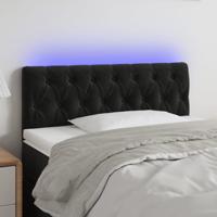 Hoofdbord LED 100x7x78/88 cm fluweel zwart