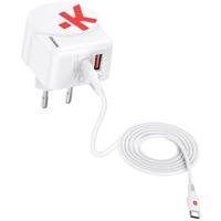 Skross Euro USB Charger AC45PD + USB-C cable USB-oplader 45 W Binnen Uitgangsstroom (max.) 4.05 A Aantal uitgangen: 2 x 1x USB-A, 1x USB-C