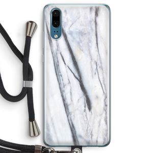 Gestreepte marmer: Huawei P20 Transparant Hoesje met koord