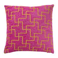 Kussen jacquard grafisch - roze - 45x45 cm