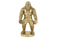 Decoratiefiguur KING APE 35cm handgemaakte gorilla goud - 48050
