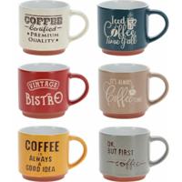 Siaki Koffiemokken - set van 6x stuks - aardewerk - glans afwerking - 260 ml - theemokken Siaki Koffiemokken - set van 6x stuks - aardewerk - glans afwerking - 260 ml - theemokken