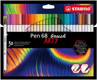 STABILO Pen 68 brush, premium brush viltstift, ARTY etui met 30 kleuren - thumbnail