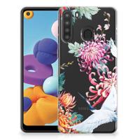 Samsung Galaxy A21 | TPU Hoesje | Bird Flowers