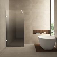 Inloopdouche Links Wiesbaden Less 90x200 cm 8 mm Nano Spiegelrook- naar Helder Glas Mat Wit
