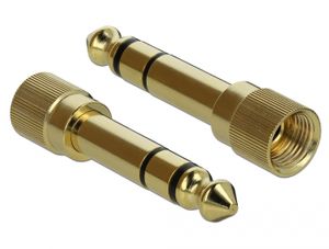 DeLOCK 65983 tussenstuk voor kabels 6.35mm 3.5mm Goud