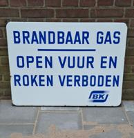 Vintage BK Autogas Emaille Bord - 77 x 57cm - Origineel