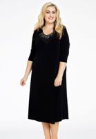 Yoek Jurk A-lijn strass | Zwart | Maat 42/44