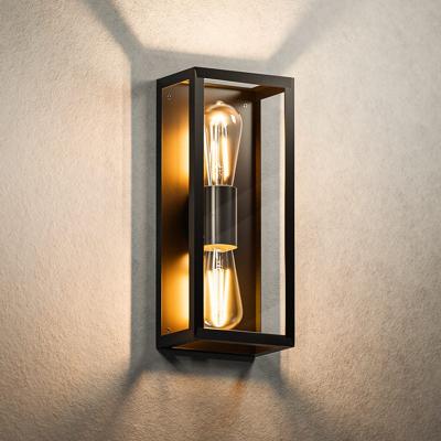 Alma LED Wandlamp Dimbaar - 2x E27 Fitting - Up & Down light - Muurlamp - Muurverlichting - IP44 voor binnen en buiten - Zwart - Wandlantaarn