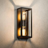 Alma LED Wandlamp Dimbaar - 2x E27 Fitting - Up & Down light - Muurlamp - Muurverlichting - IP44 voor binnen en buiten - Zwart - Wandlantaarn
