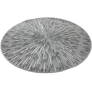 12x stuks ronde placemats zilver geponst 38 cm van kunststof