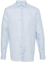 Zegna chemise en lin à manches longues - Bleu