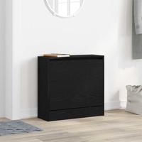 Schoenenkast Zwart eiken 60 x 21 x 57 cm Bewerkt hout