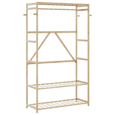 Kledingrek met schappen 110x40x175 cm bamboe