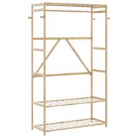 Kledingrek met schappen 110x40x175 cm bamboe