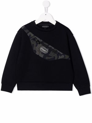 Emporio Armani Kids sweat à logo - Bleu