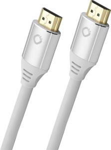 Oehlbach D1C92494 HDMI-kabel HDMI Aansluitkabel HDMI-A-stekker, HDMI-A-stekker 3.00 m Wit 8K UHD, Vergulde steekcontacten