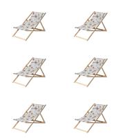 Houten strandstoel ca. 120x55 cm Florina natural (6 stuks) Madison - Madison