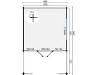 Blokhut - Tuinhuis Ipswich | 58 mm | vuren honinggeel geïmpregneerd