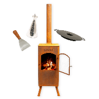 Pakketdeal BonFeu BonCarré corten + plancha + oliekan + spatel