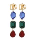 Dolce & Gabbana boucles d'oreilles serties de cristaux à plaque logo - thumbnail