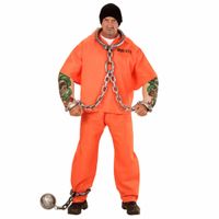 Oranje gevangenis kostuum met tattoo's - thumbnail