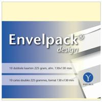 Dubbele kaart papyrus envelpack 130x130mm ivoor | 10 stuks