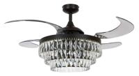 Beacon Zwarte plafondventilator met kristalFanway Veil Ø 122cm - 212922