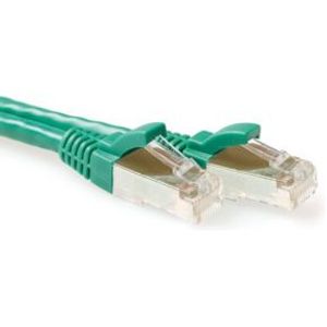 ACT Groene 1,5 meter SFTP CAT6A patchkabel snagless met RJ45 connectoren