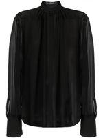 Ermanno Scervino blouse en soie à transparents appliqués - Noir