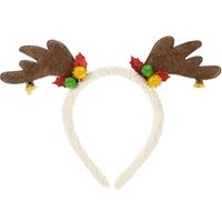 Christmas Decoration kerst haarband - rendier gewei - bruin - polyester   - - thumbnail