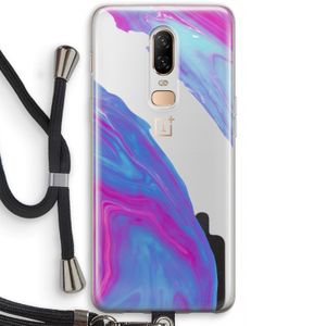 Zweverige regenboog: OnePlus 6 Transparant Hoesje met koord