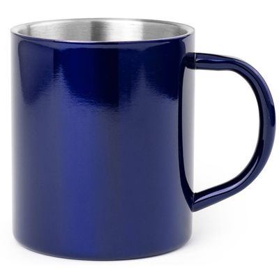 1x Blauwe drinkbekers/mokken RVS 280 ml - Bekers 1x Blauwe drinkbekers/mokken RVS 280 ml - Bekers