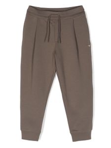 Emporio Armani Kids pantalon de jogging à plis - Marron