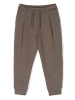 Emporio Armani Kids pantalon de jogging à plis - Marron - thumbnail