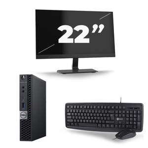 Dell Optiplex 7060 Micro USFF - Intel Core i7-8e Generatie - 16GB RAM - 256GB SSD - Windows 11 + 1x 22 inch Monitor