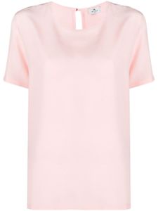 ETRO t-shirt en soie à col rond - Rose