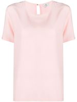 ETRO t-shirt en soie à col rond - Rose