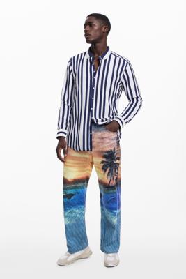 Oversized gestreept shirt Botter - BLUE - XL